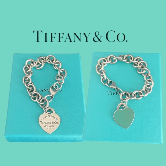 Tiffany & Co. Jewelry - Tiffany & Co. Please Return to Tiffany Heart Blue Enamel Tag Silver Bracelet